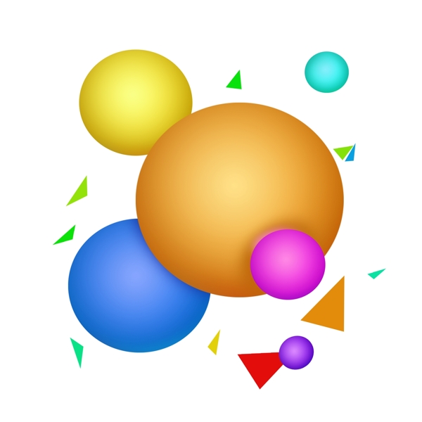 漂浮彩色立体圆球