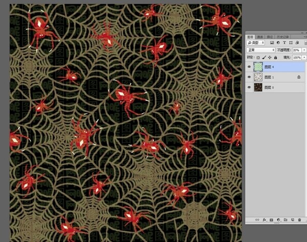 红蜘蛛蛛网无限回位拼接图案