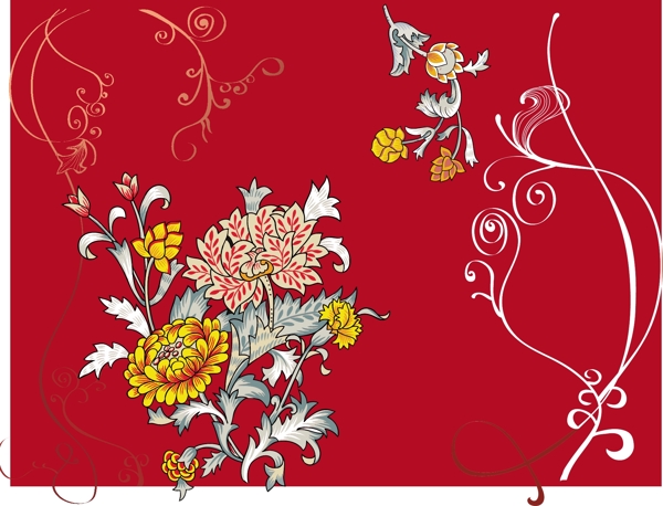 唯美時(shí)尚矢量花紋圖片