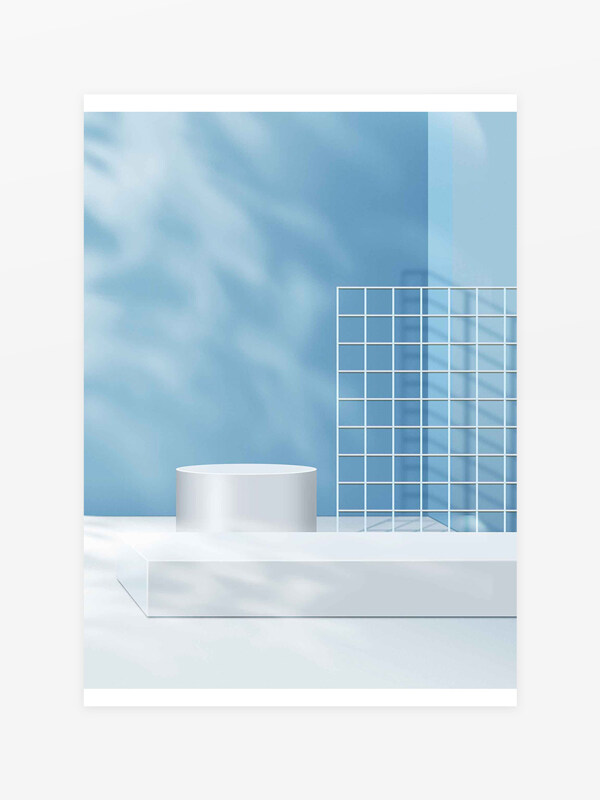 簡約優(yōu)雅唯美風(fēng)藍白配色展示空間背景