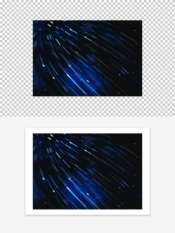 靜謐星空藍色線條流行效果元素