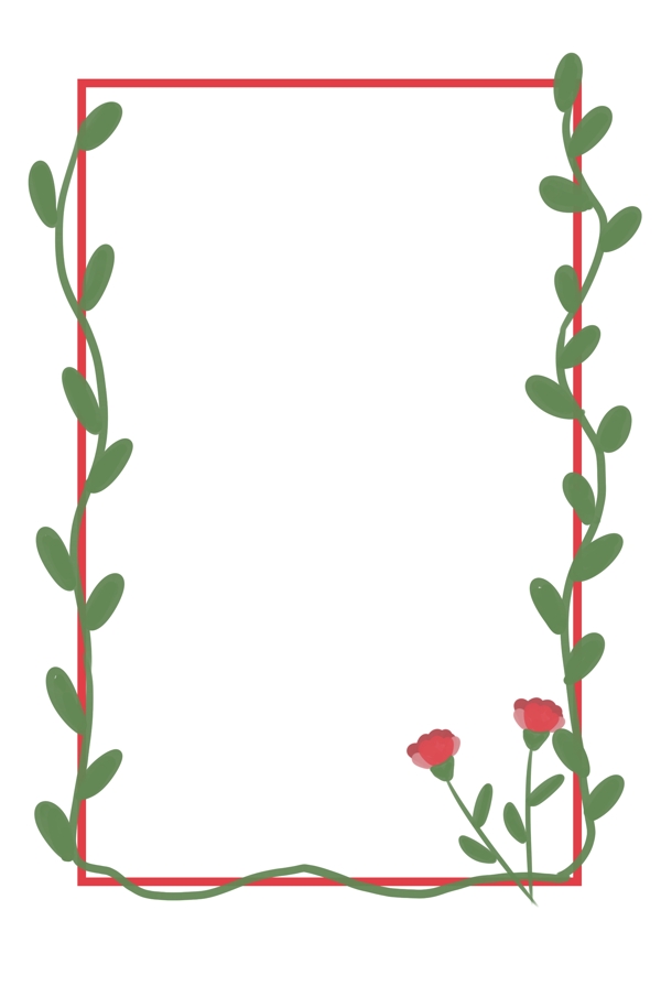 母亲节康乃馨花朵边框