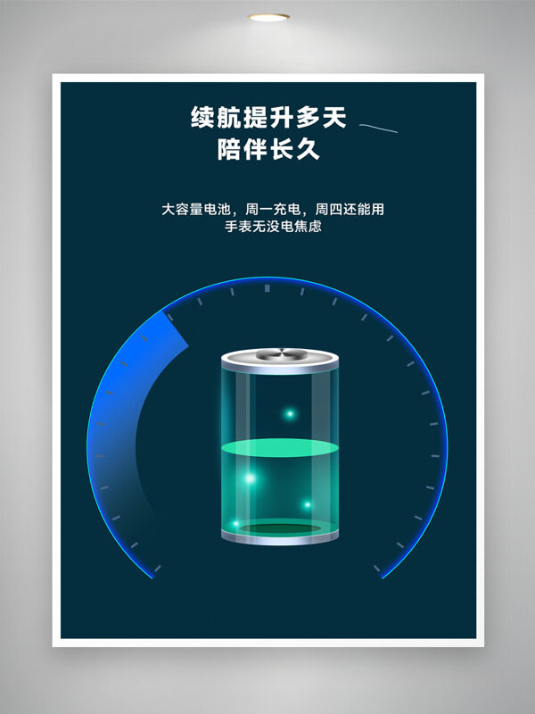 深色背景大容量電池智能設(shè)備海報
