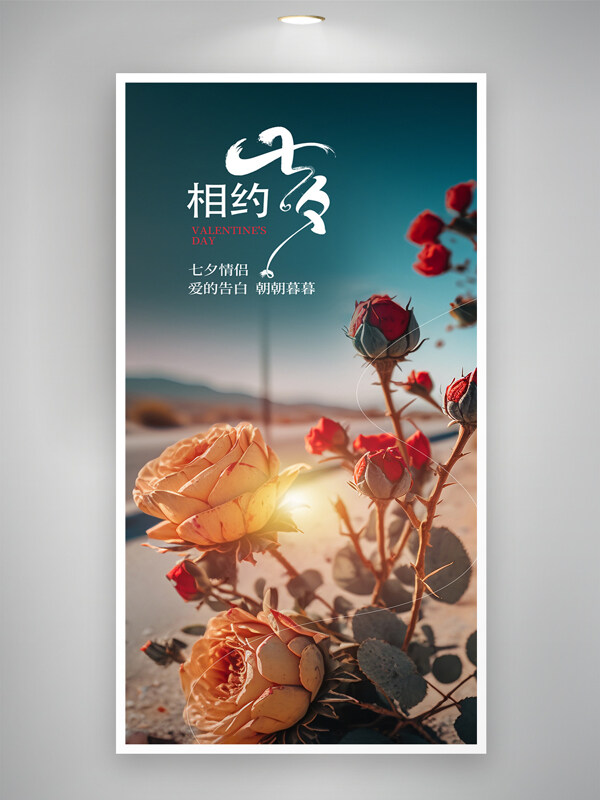 創(chuàng)意攝影風七夕情人節(jié)浪漫氛圍節(jié)日海報