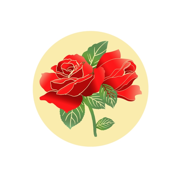 玫瑰花手绘玫瑰红色玫瑰情人节玫瑰花元素