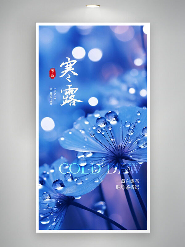一盞白露茶脈脈茶香遠(yuǎn)傳統(tǒng)節(jié)氣之寒露節(jié)氣海報(bào)