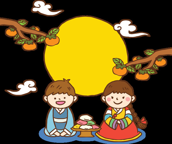 月圆之夜庆祝中秋节插画元素图案