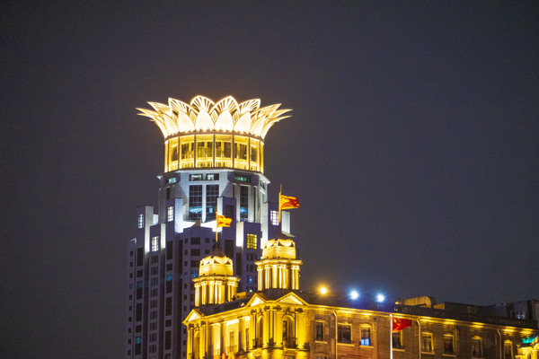 上海金光外滩夜景建筑摄影