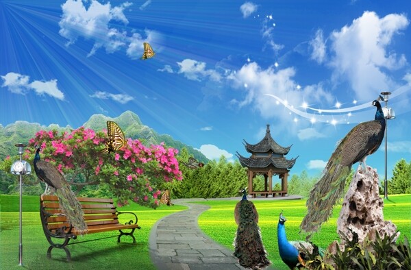 孔雀園圖片