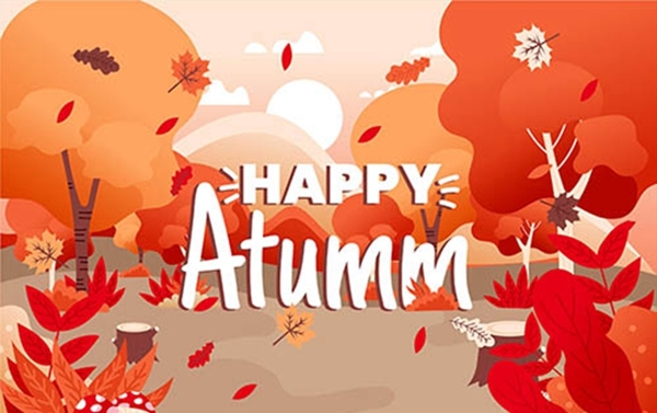 秋季树木插画图片