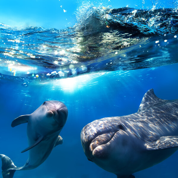 海水中的海豚