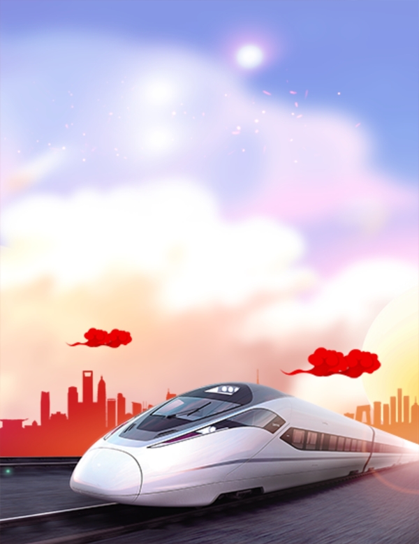 春運手繪插畫海報背景