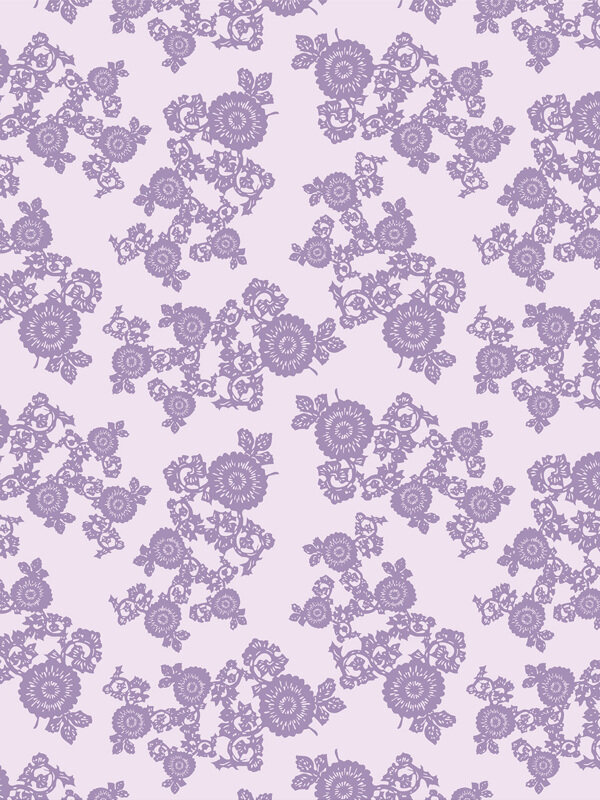 无缝紫色菊花四方连续