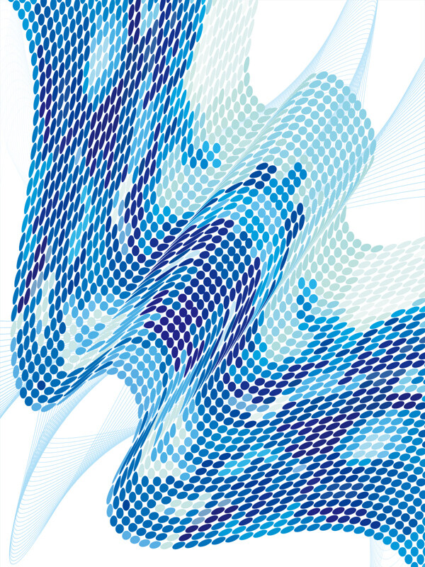 蓝色抽象动感线条矢量背景