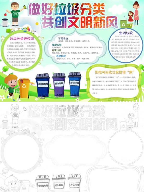 做好垃圾分类 共创文明新风垃圾分类知识手抄报