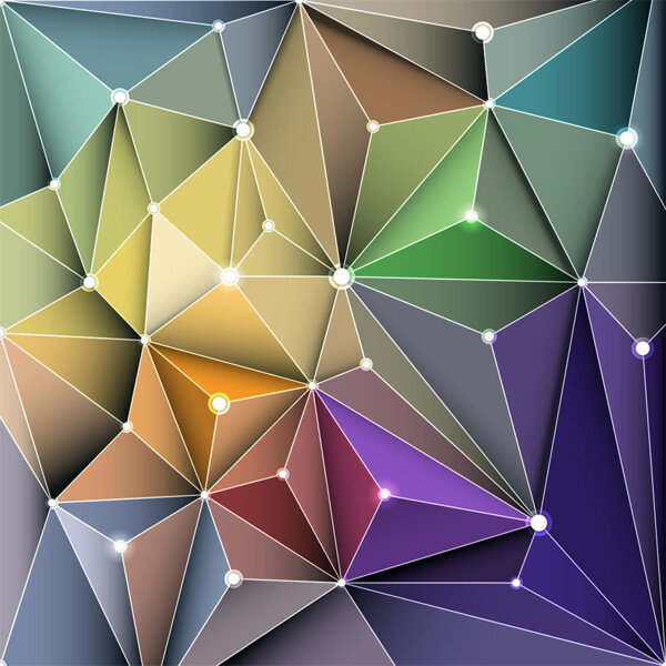 彩色立体三角形背景图片