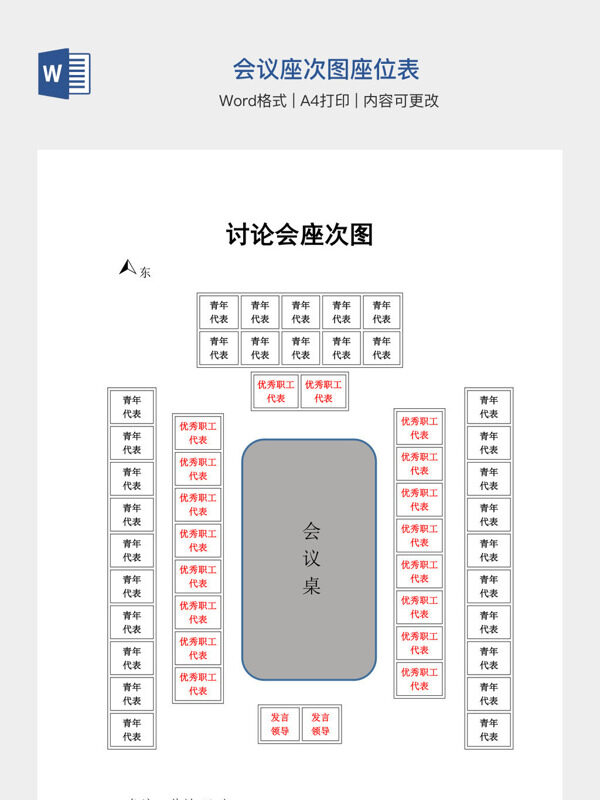 会议座次图座位表