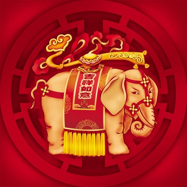 吉祥大象图案图片