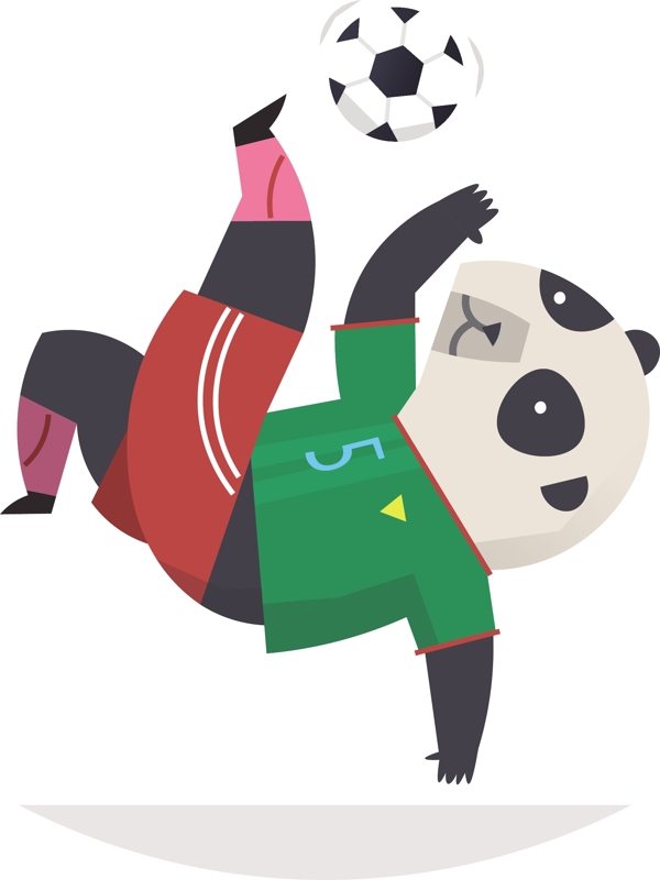 熊猫足球运动卡通形象