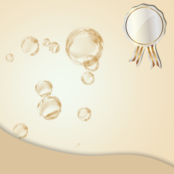 金色透明气泡化妆品PSD分层主图背景素材