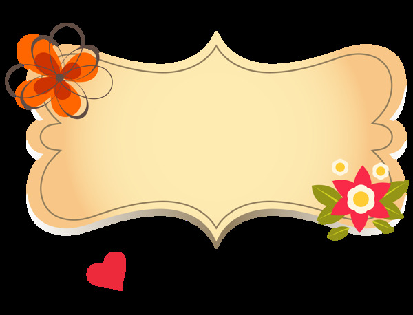 黃色標(biāo)簽花朵png元素