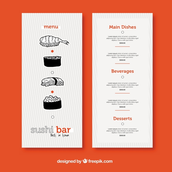 寿司餐厅的菜单