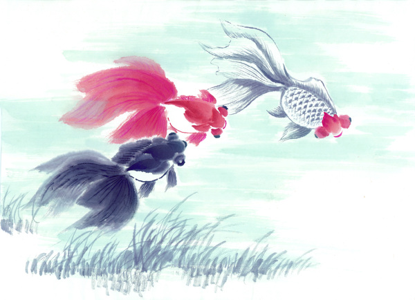 古圖繪畫(huà)動(dòng)物魚(yú)類(lèi)生物
