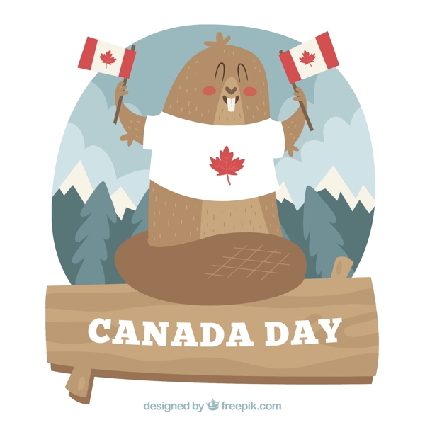 加拿大日背景与海狸