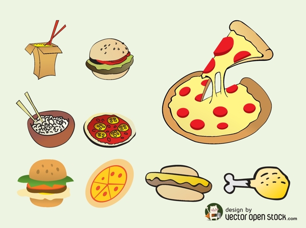 快餐食物插画图标
