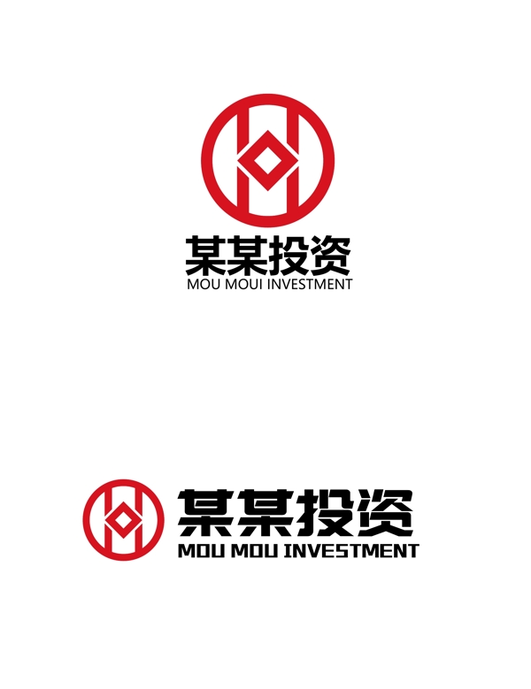 简约铜钱logo