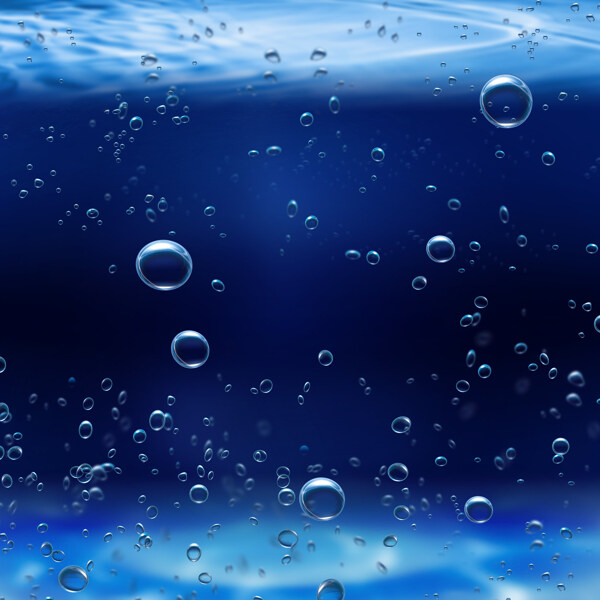 蓝色水底与泡泡图片