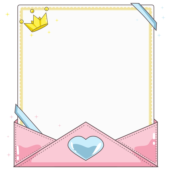 粉色的信封对话框插画