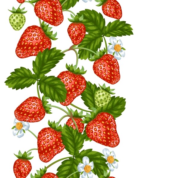 卡通手绘水果草莓插画