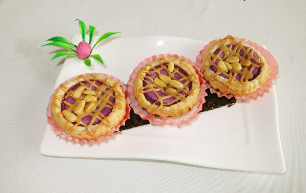 松子紫薯挞图片