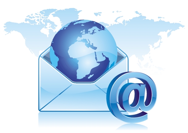 矢量素材互联网邮件地球标志