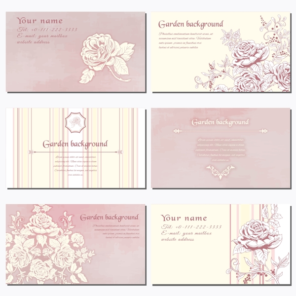 植物花朵婚礼卡片矢量素材