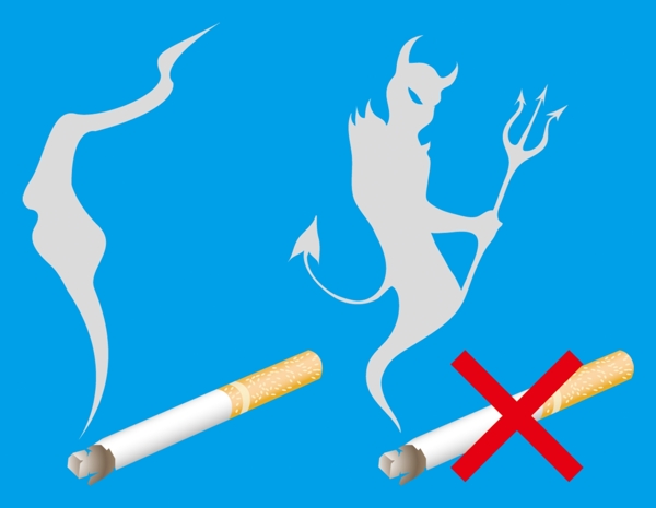 创意禁止吸烟吸烟是魔鬼禁止吸烟警示牌