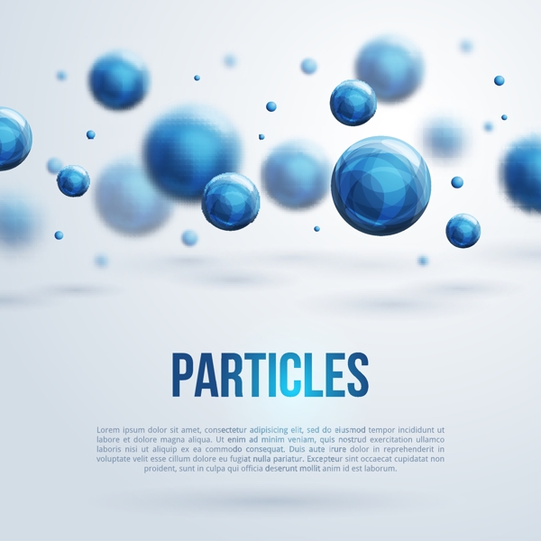 蓝色粒子科技背景矢量素材
