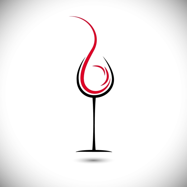 抽象酒杯商标logo模板