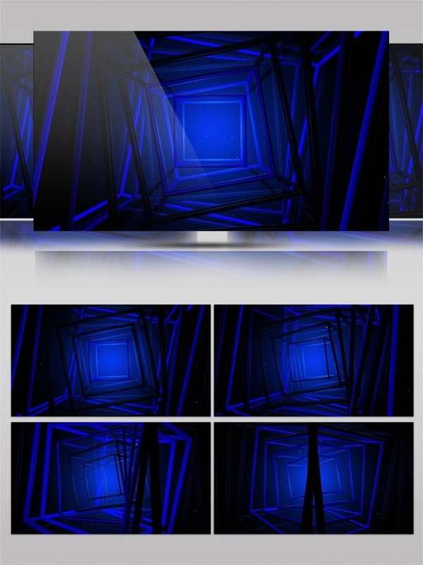 蓝色激光方块动态视频素材