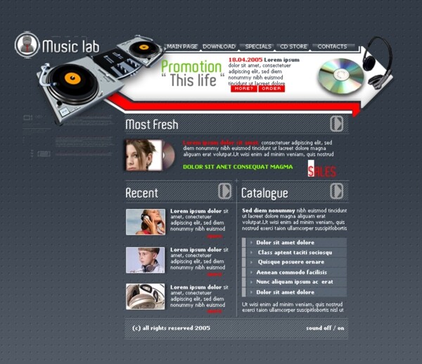 电子芬克音乐网页模板图片