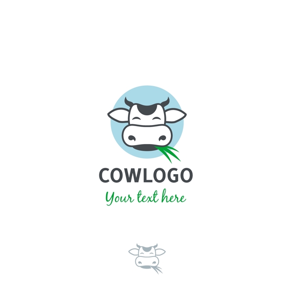 动物logo设计矢量元素小奶牛