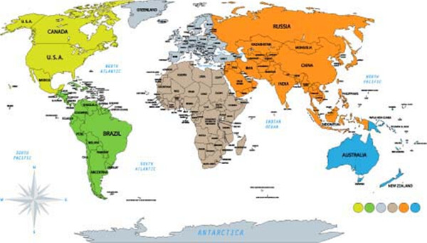 彩色世界地图图片