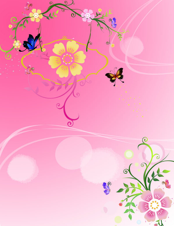 蝴蝶与花室内移门创意画