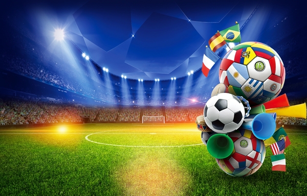 世界杯赛事足球球场海报