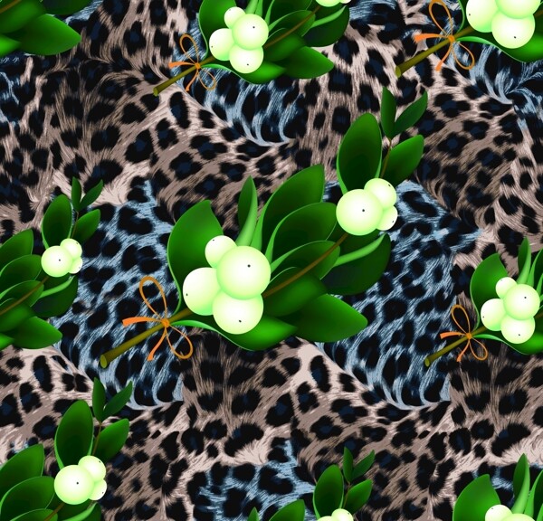 豹纹花卉图案图片