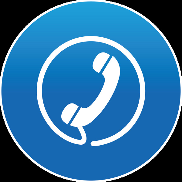 圆形蓝色电话图标免抠png透明图层素材