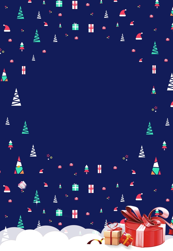 创意蓝色圣诞促销背景设计