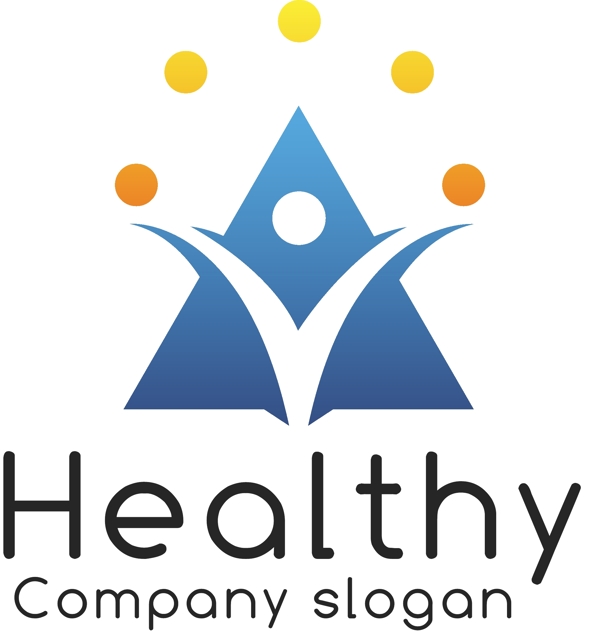 健康公司徽标logo模板