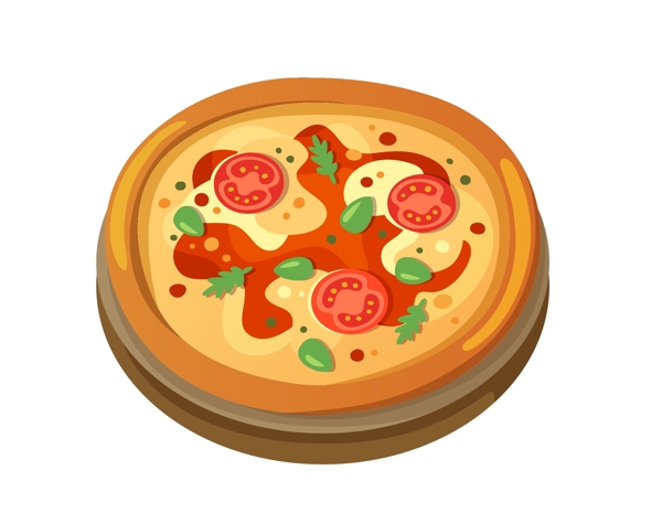 矢量番茄味披萨元素